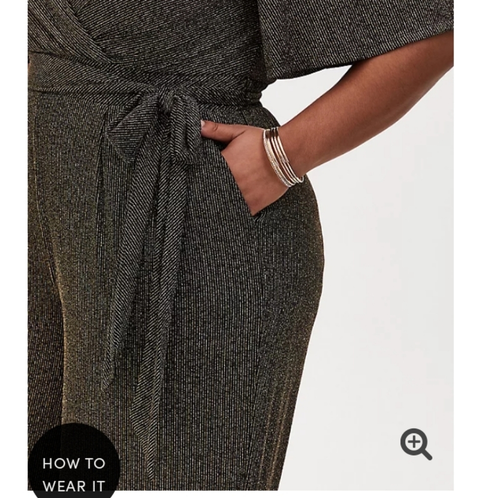 NWT Torrid Black and Gold Jumpsuit - Picture 2 of 7